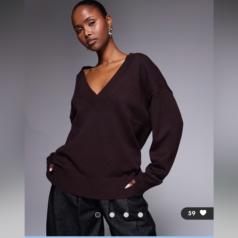 Good American Relaxed Deep V-neck Sweater - Picture 6 of 12